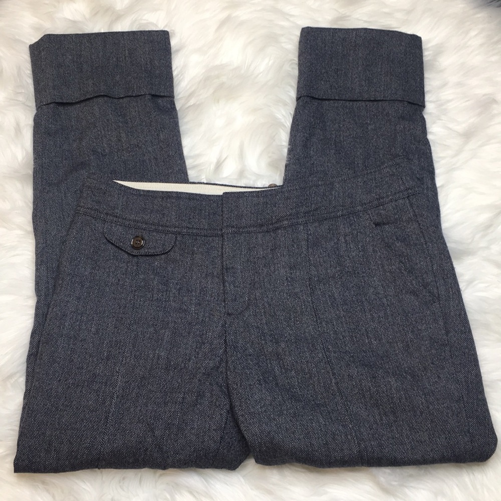 Anthropologie Cartonnier Gray Cuff Crop Tweed Pant - Picture 2 of 5